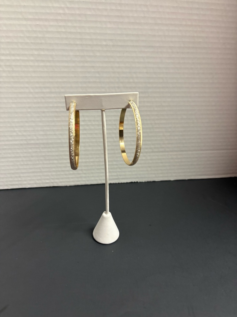 Gold-Tone Textured Hoop Earrings - Women Jewelry Off Park Collection NWOT
